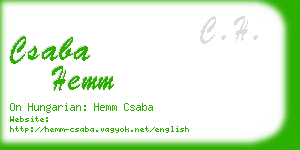 csaba hemm business card